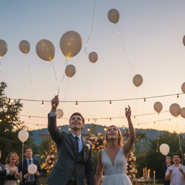 Luftballons steigen lassen - eines der schönsten Hochzeitsrituale