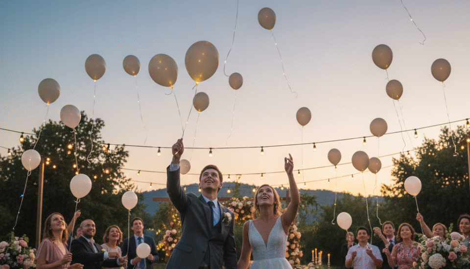 Luftballons steigen lassen - eines der schönsten Hochzeitsrituale